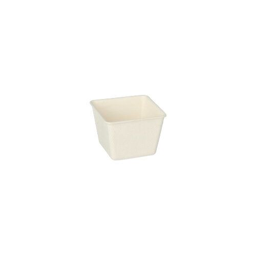 Fingerfood - Schalen aus Zuckerrohr "pure", 50 ml, eckig 4,6 x 4,6 cm weiß, VPE= 500 Stück (10x 50)