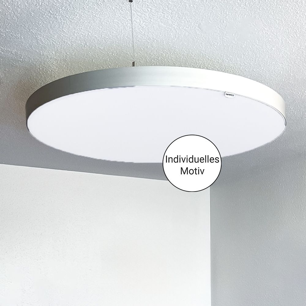 Rundes Akustik Wandbild Ø 1000 mm - Profiltiefe 44 mm - Deckenmontage