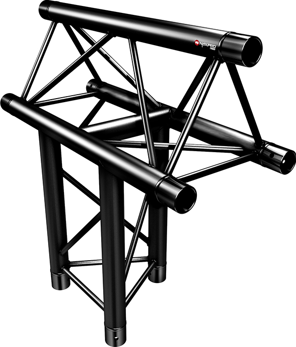 Naxpro-Truss FD 23 C37 90° 3 Weg Winkel RAL9005 - Schwarz - Seidenmatt