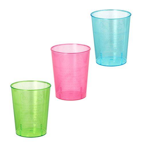 Schnapsbecher, PS 4 cl Ø 4,2 cm x 5,2 cm farbig sortiert, VPE= 960 Stück (24x 40)