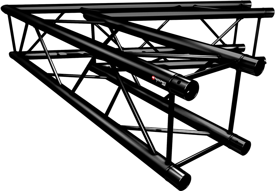 Naxpro-Truss FD 24 C20 60° 2 Weg Winkel RAL9005 - Schwarz - Seidenmatt