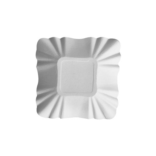 Pappschalen eckig "pure" 9 x 9 x 3 cm weiß, VPE= 2000 Stück (8x 250)