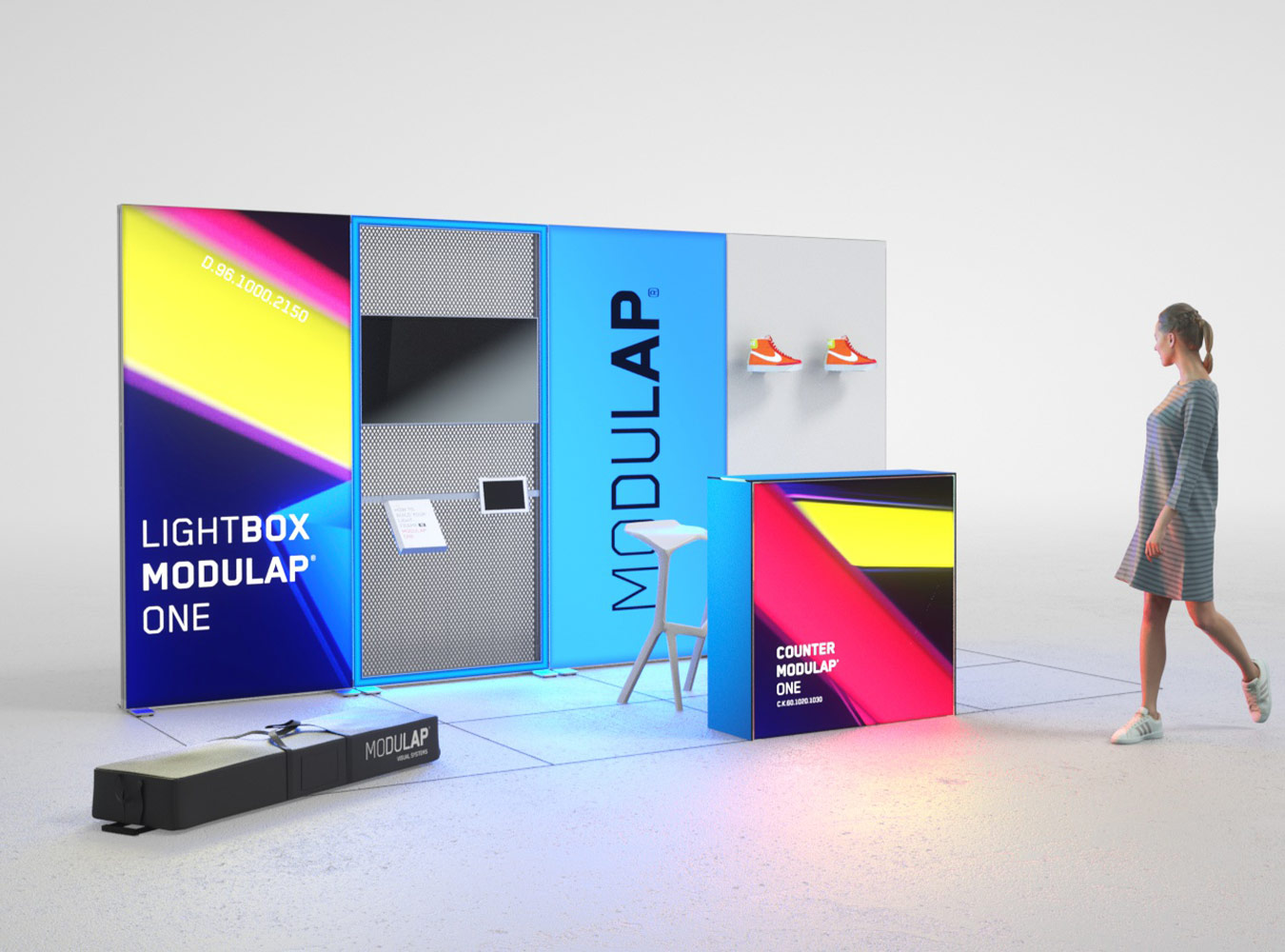 Modulap One LED Kopf Messestand für 4x2m - Höhe 215cm