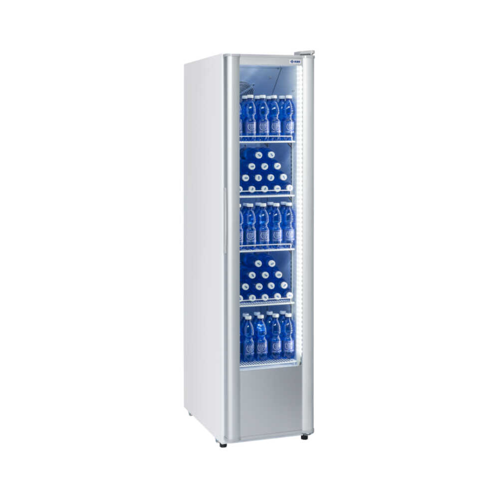 Glastürkühlschrank KBS 326 G Slim weiß, Umluftkühlung, 188 Liter