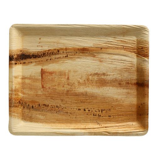 Palmblatt Teller "pure" eckig 26 x 32 cm natur, VPE= 125 Stück (5x 25)