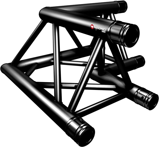 Naxpro-Truss FD 33 C21 90° 2 Weg Winkel RAL9005 - Schwarz - Seidenmatt