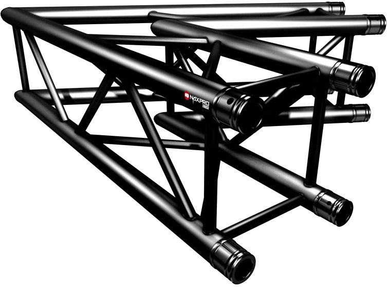 Naxpro-Truss FD 34 C20 60° 2 Weg Winkel RAL9005 - Schwarz - Seidenmatt