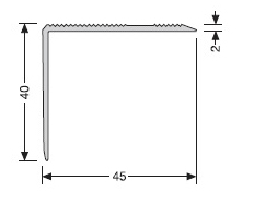 Winkelprofil 45x40mm, gebohrt, Länge 250cm