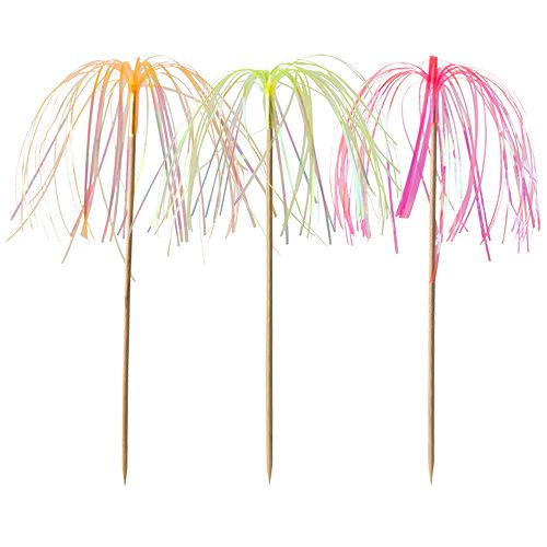 Partypicker 15,5 cm neon "Feuerwerk", VPE= 1000 Stück (10x 100)