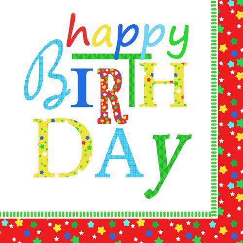 Servietten, 3-lagig 1/4-Falz 33 x 33 cm "Happy Birthday", VPE= 200 Stück (10x20)