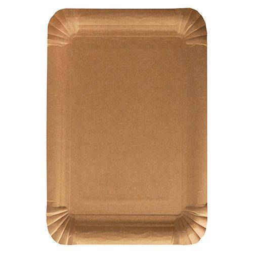 Pappteller eckig "pure" 18 x 26 cm braun, VPE= 500 Stück (2x 250)