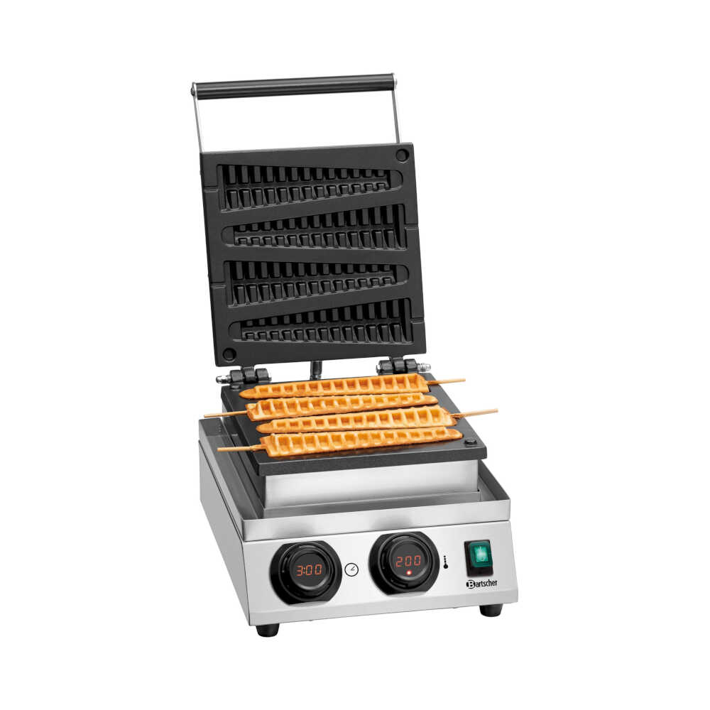 Bartscher Waffeleisen MDI Lolly 400, Platte für 4 Lolly-Waffeln, 1800 Watt, 230V