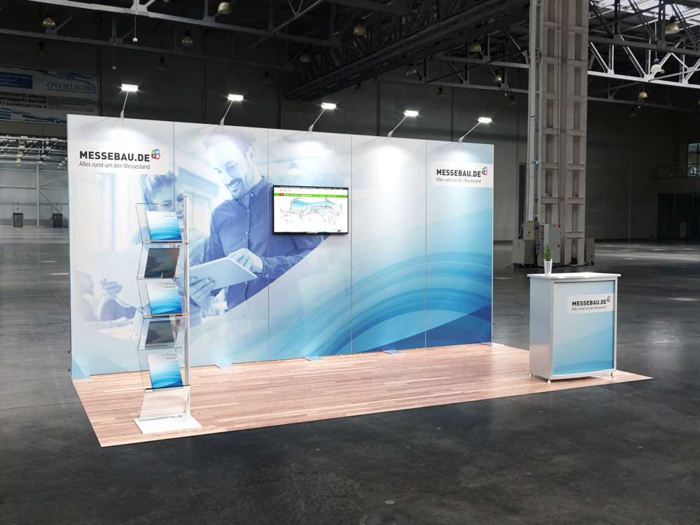 Octawall Messestand - 5m Wandelement mit Stoffdruck freistehend