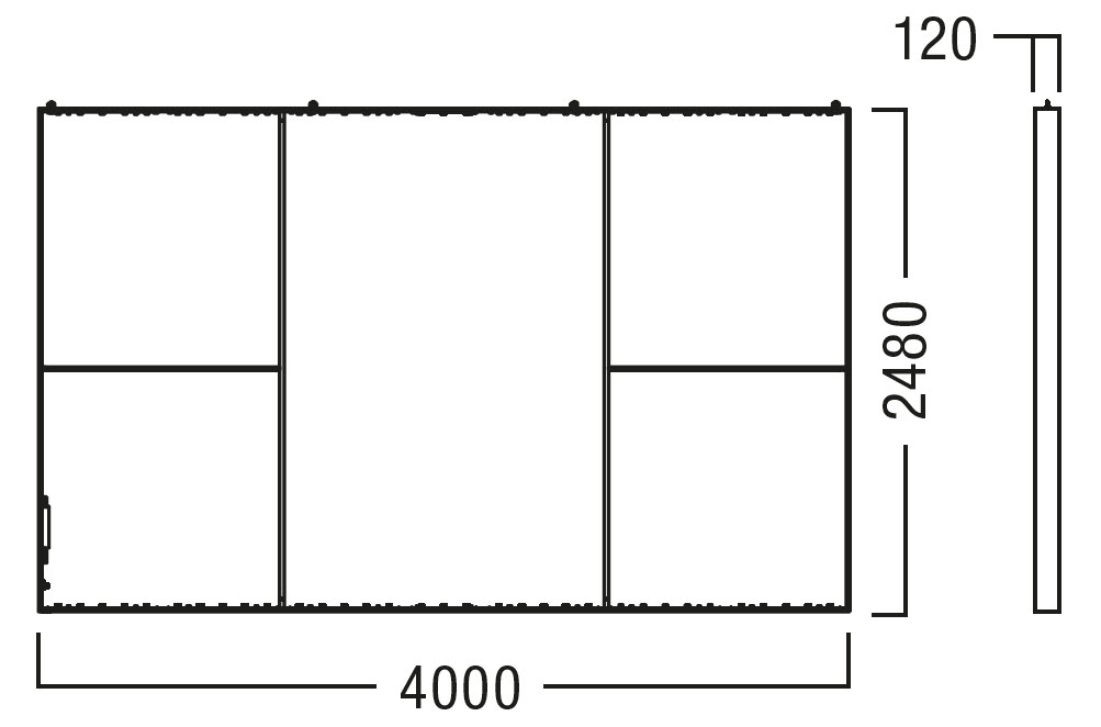 Leuchtwandelement 4000 x 2480 mm zur vertikalen Abhängung