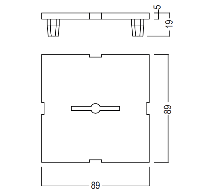 OctaFloor Abdeckplatte schwer entflammbar Cfl-S1, für starken Halt, L 89 × B 89 × H 19 mm