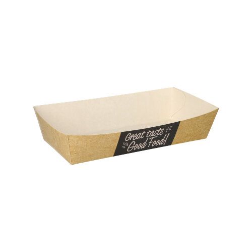 Pommes-Frites-Trays "pure" 8,5 x 16,5 cm "Good Food" groß, VPE= 600 Stück (12x 50)