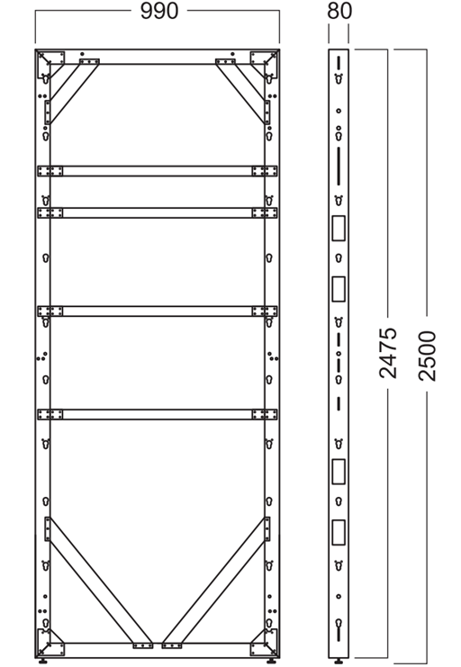 Rahmenelement 2475 x 990 mm