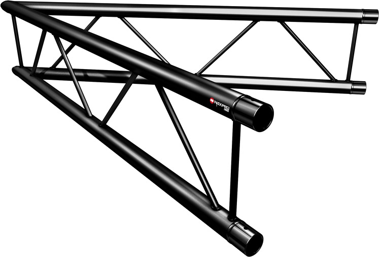 Naxpro-Truss FD 22 C19V 45° 2 Weg Winkel RAL9005 - Schwarz - Seidenmatt