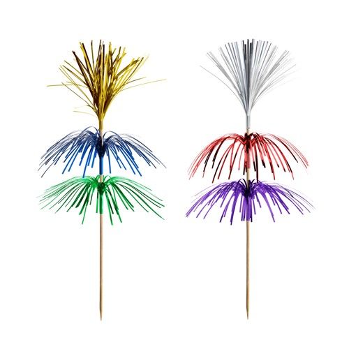 Cocktail-Palme 18 cm farbig sortiert "Feuerwerk" 3-lagig, VPE= 1000 Stück (10x 100)