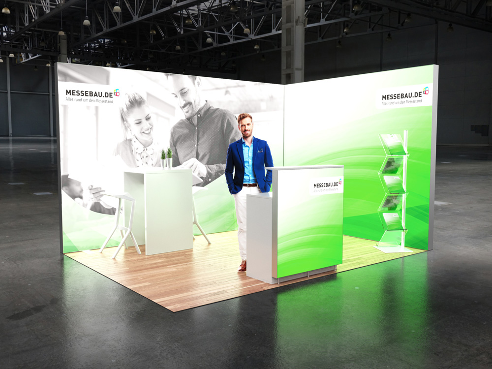 Octalumina LED Messestand 4x3m Eckstand