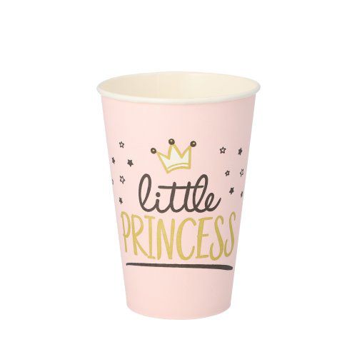 Pappbecher 0,2 l, Ø 7 cm x 9,7 cm "Little Princess", VPE= 140 Stück (14x 10)