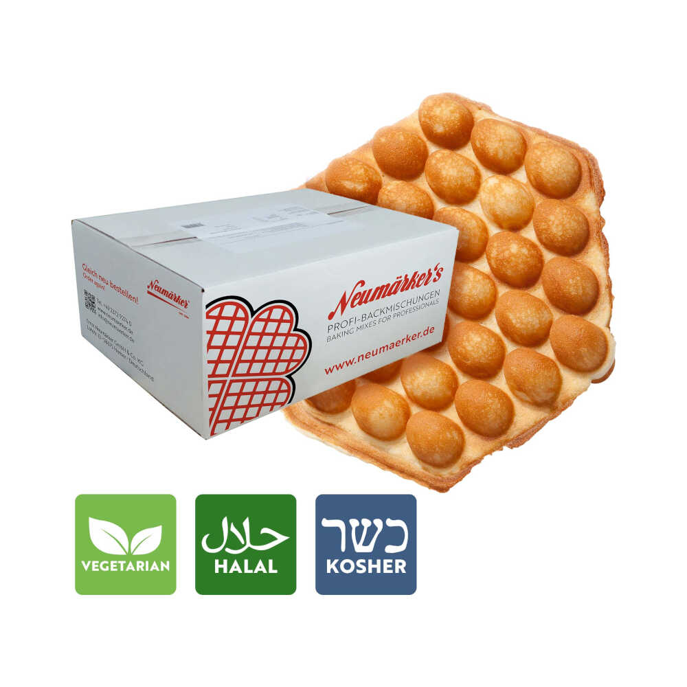 Bubble-Waffel-Mix - Backmischung für Bubble Waffle – VPE Karton à 10 kg (10x 1 kg) 