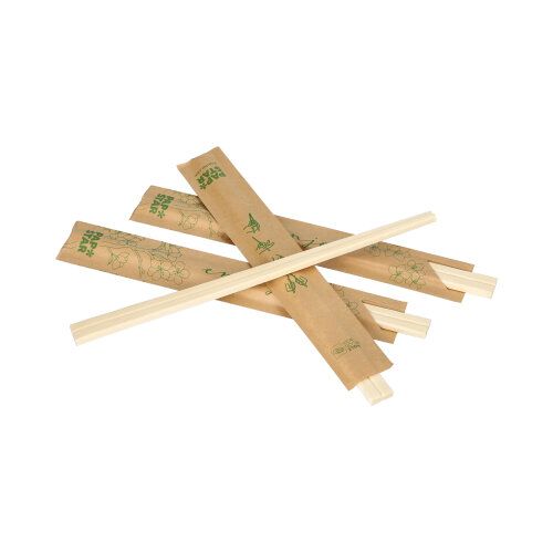 Essstäbchen aus Holz, 21 cm, einzeln verpackt, VPE= 1000 Stück (10x 100)