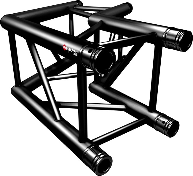Naxpro-Truss FD 34 C22 120° 2 Weg Winkel RAL9005 - Schwarz - Seidenmatt