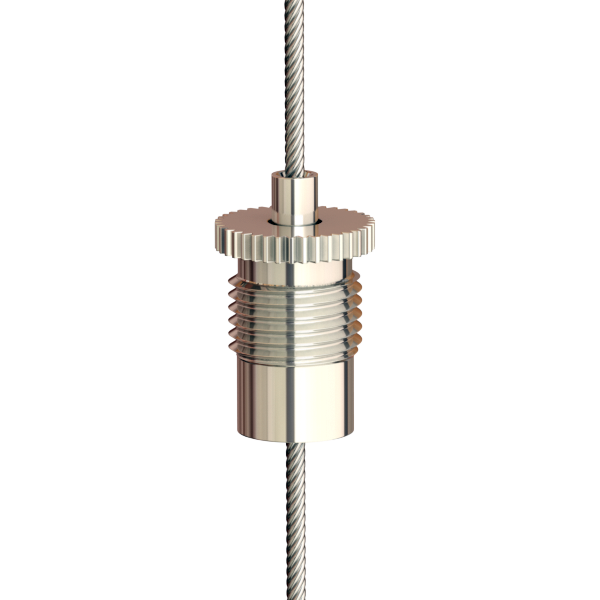 Drahtseilhalter Gripper 15 M10x1, vernickelt max. Seil Ø 1,5 mm