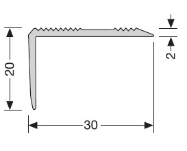 Winkelprofil 30x20mm,gebohrt, Länge 250cm