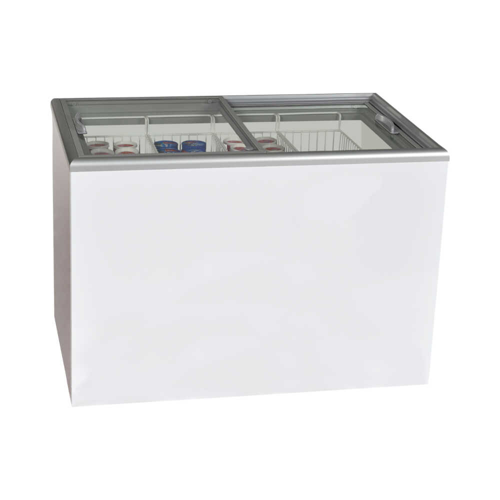 Impuls-Tiefkühltruhe KBS 48 G mit Glasschiebedeckeln, 426 Liter, -16°C bis -23°C, 1344mm Breite