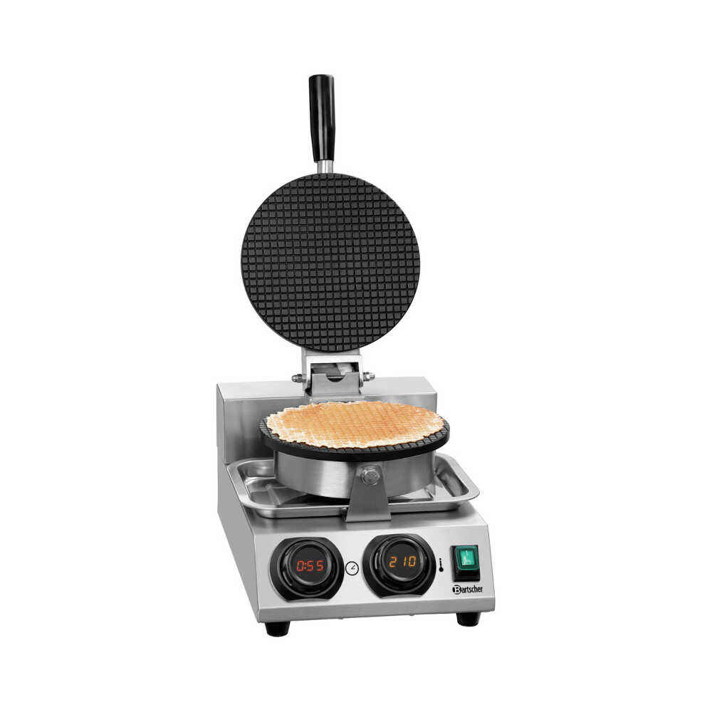 Bartscher Waffeleisen MDI Cone 2120, Platte für 1 Rund-Waffel Ø 212 mm, 1000 Watt, 230V