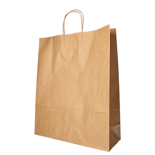 Papiertüten 40 x 32 x 12 cm braun mit gedrehtem Tragegriff, VPE= 250 Stück (10x 25)