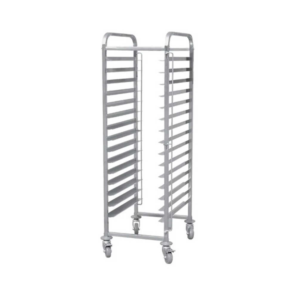 Skyrainbow Edelstahl Tablettwagen ECO, 15x GN1/1, 405 x 550 x 1730 mm
