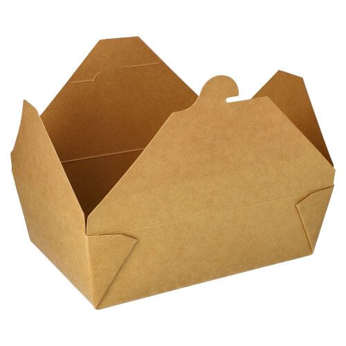 Lunchboxen, Pappe "pure" 2000 ml 15,5 x 21,5 cm x 6,4 cm braun, VPE= 150 Stück (3x 50)