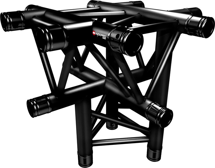 Naxpro-Truss FD 33 C53 90° 5 Weg Winkel RAL9005 - Schwarz - Seidenmatt