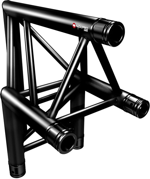 Naxpro-Truss FD 33 C24 90° 2 Weg Winkel RAL9005 - Schwarz - Seidenmatt