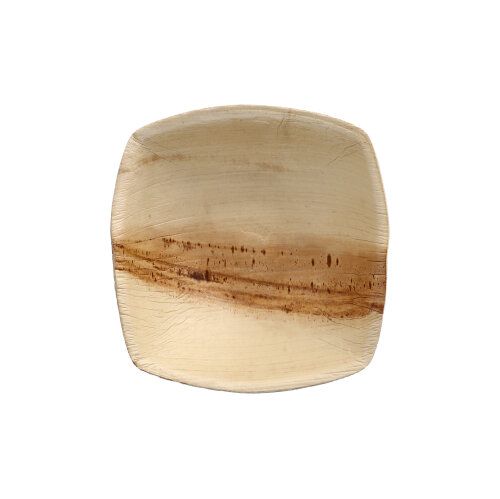 Schalen aus Palmblatt "pure" 20 ml 14 x 14 cm natur "QUADRATO", VPE= 100 Stück (4x 25)