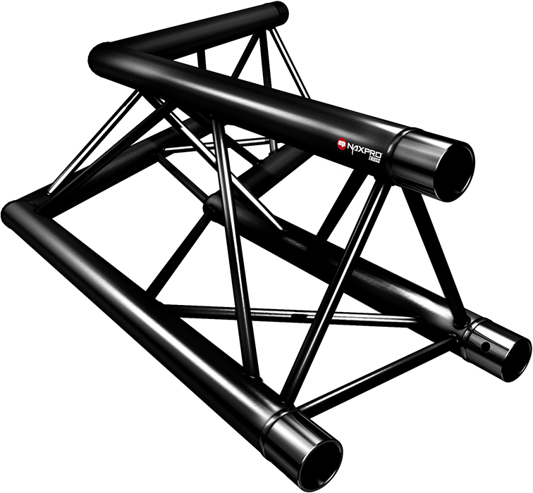 Naxpro-Truss FD 23 C22 120° 2 Weg Winkel RAL9005 - Schwarz - Seidenmatt