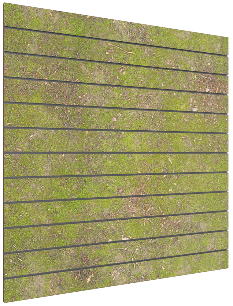 SPACEWALL® light Lamellenwand Moos inkl. Alu-Schienen