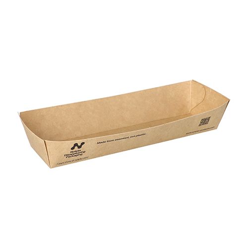 Snacktrays, Pappe "NOTPLA" 7 x 20,5 cm braun, VPE= 480 Stück (6x 80)