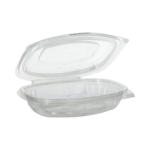 Salatschalen To Go mit Klappdeckel, PLA "pure" 250 ml 3,1 x 16,1 x 13,2 cm glasklar, VPE= 300 Stück (6x 50)