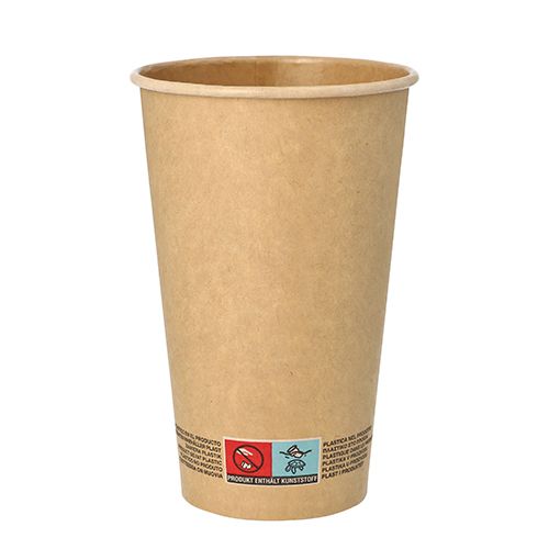 Pappbecher 0,4 l Ø 9 cm x 13,9 cm braun, VPE= 1000 Stück (20x 50)