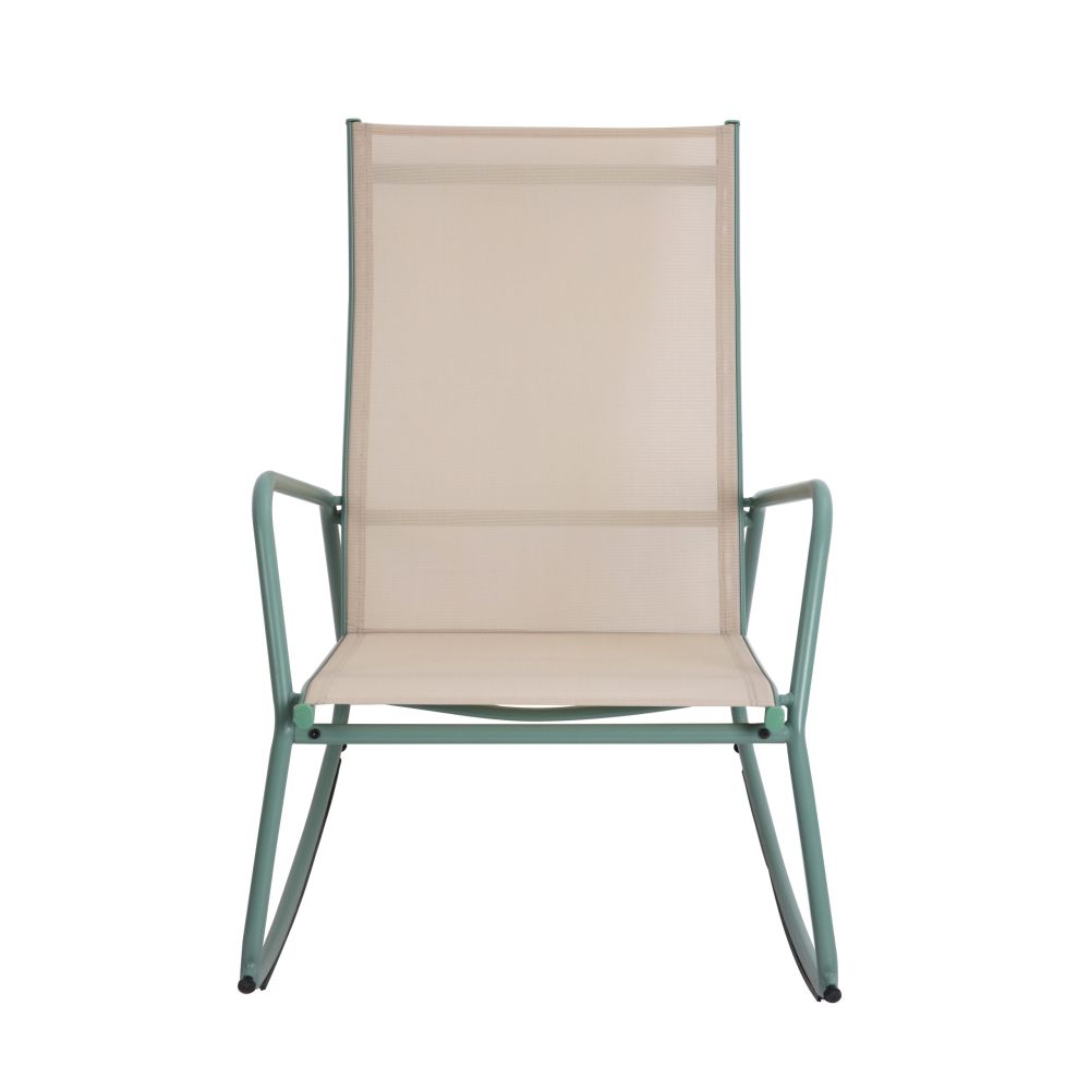 Brody Garten-Schaukelstuhl – Grün-Beige