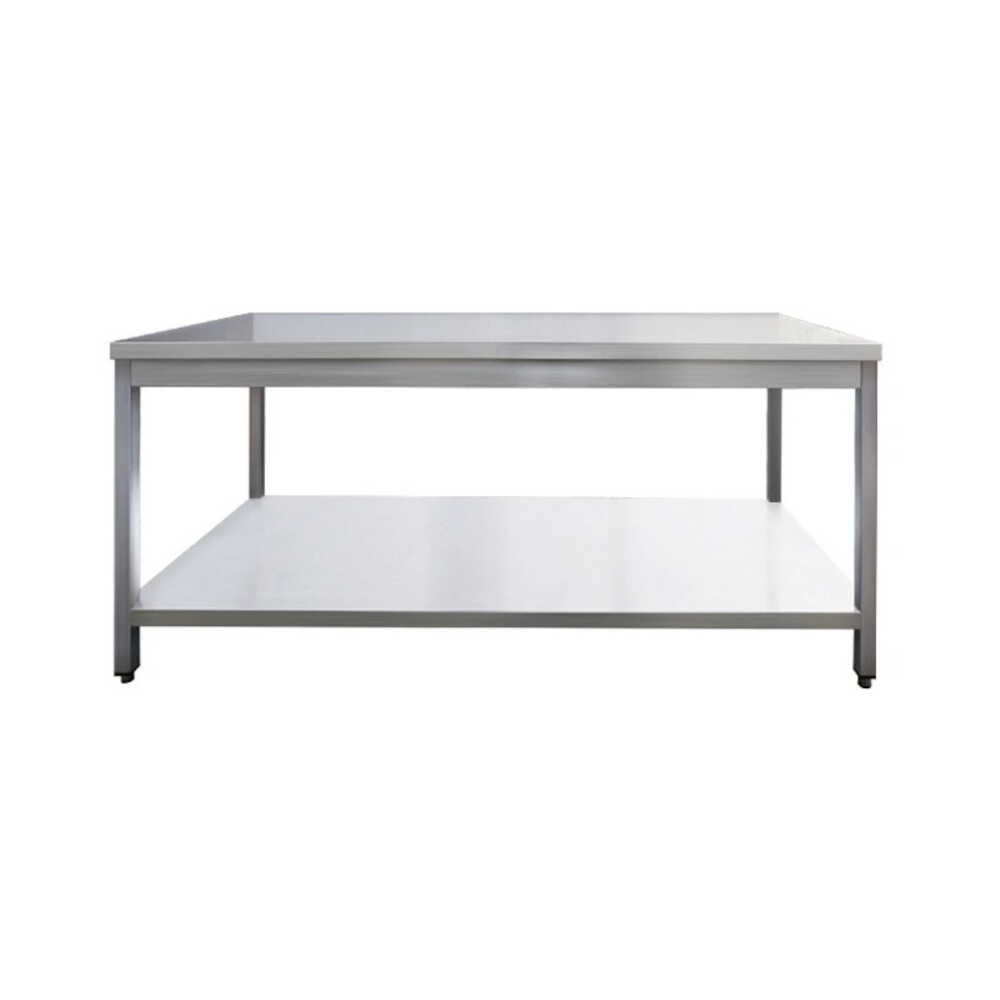 Skyrainbow Edelstahl Arbeitstisch ECO, ohne / mit Aufkantung, 600 mm Bautiefe