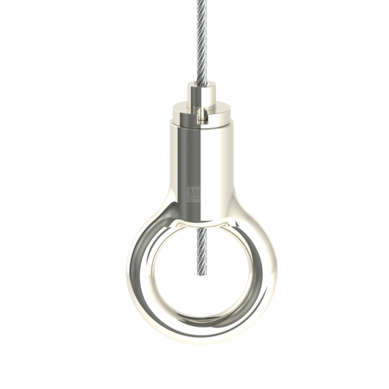 Drahtseilhalter Gripper 20 Ring, vernickelt, max. Seil Ø2,0 mm