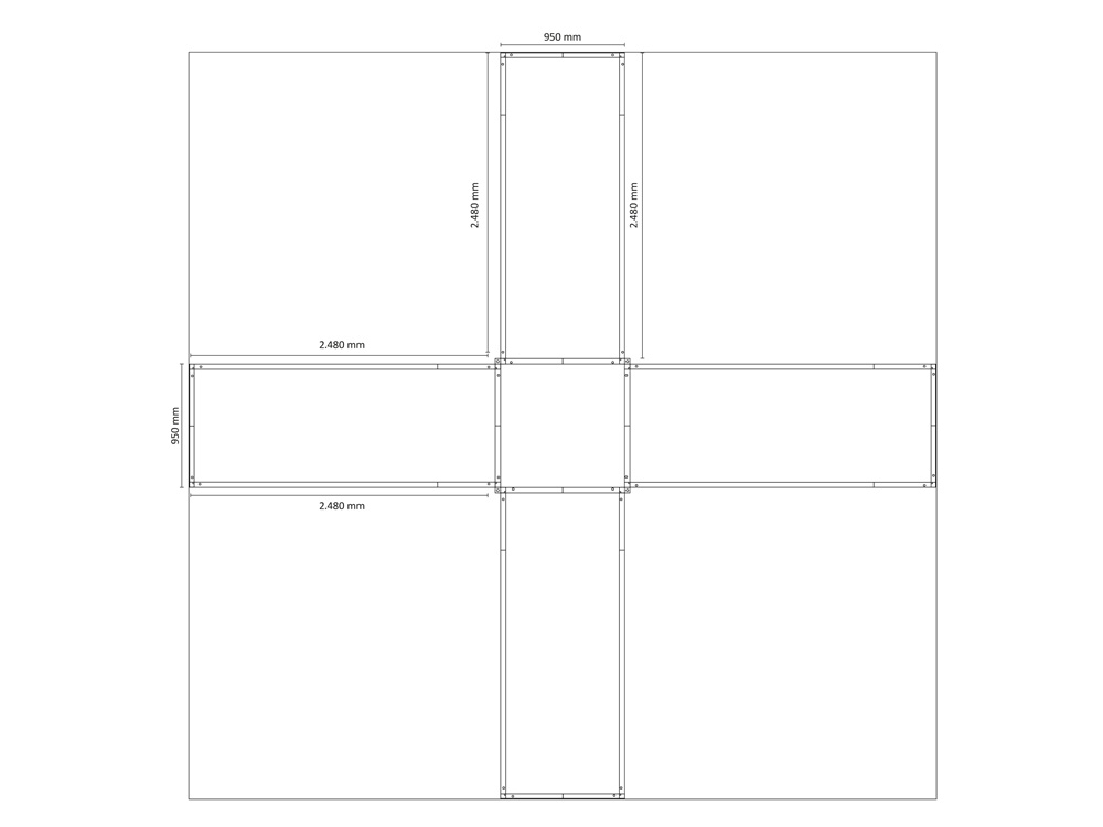 Octawall Messestand 6x6m Stand mit Kabine und Deckenelementen