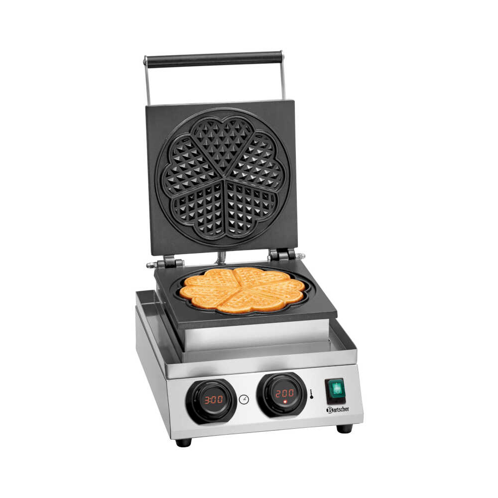 Bartscher Waffeleisen MDI 1HW-AL, Platte für Herzwaffeln, 1800 Watt, 230V