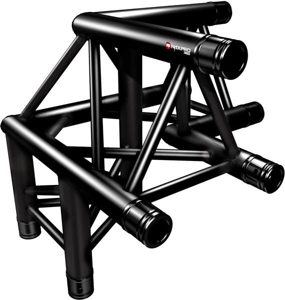 Naxpro-Truss FD 33 C32 90° 3 Weg Winkel RAL9005 - Schwarz - Seidenmatt