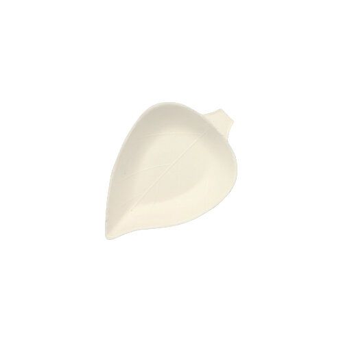 Fingerfood - Teller aus Zuckerrohr "pure" 8 x 6 cm "Leaf", weiß, VPE= 180 Stück (15x 12)